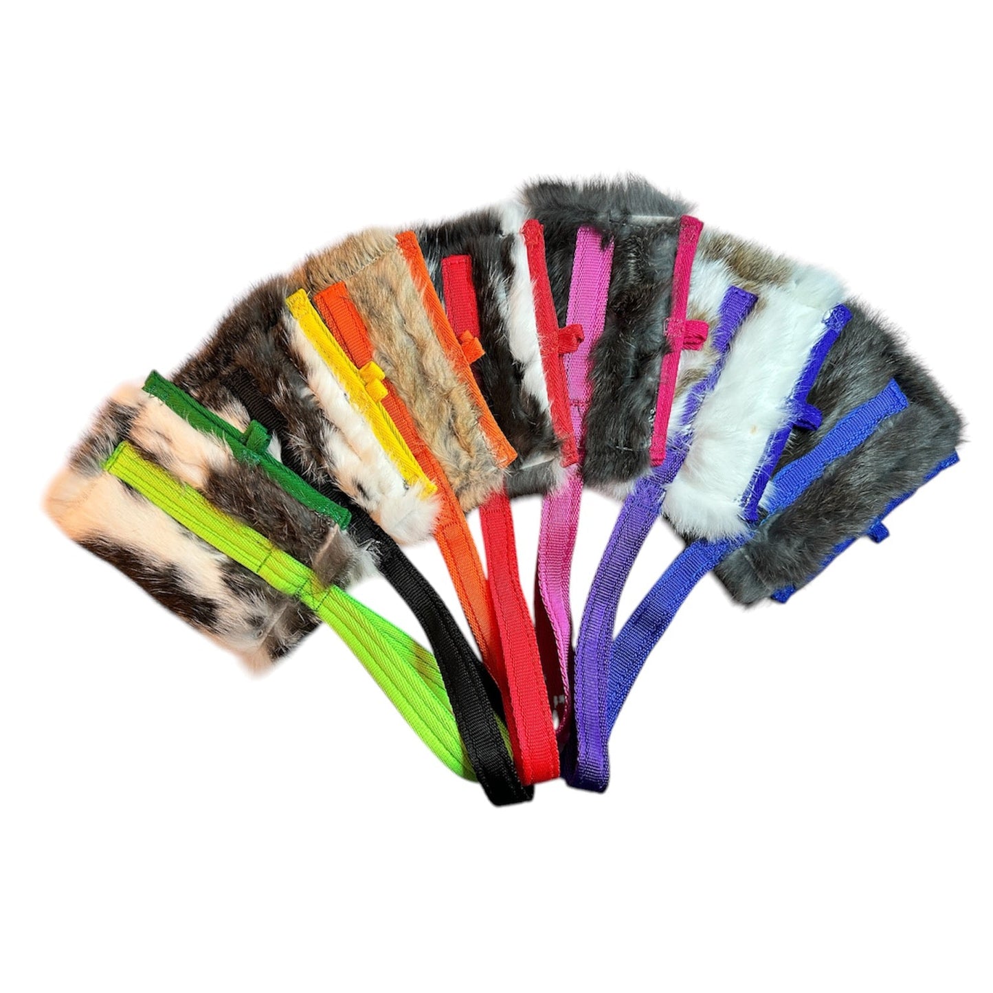 Rabbit Fur Treat Pouch with Handle