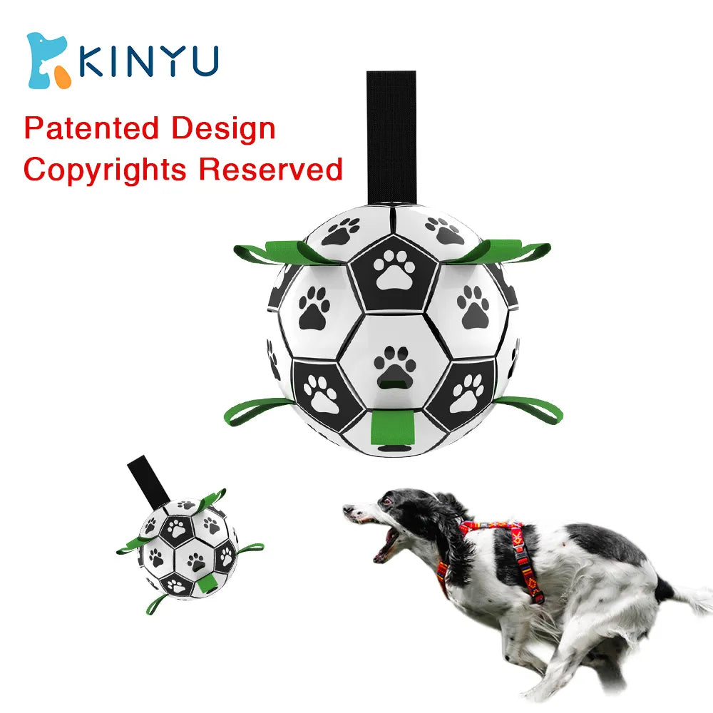 Dog Soccer Ball Toy with Tabs includes Free Pump Glow in the Dark or Standard in two sizes