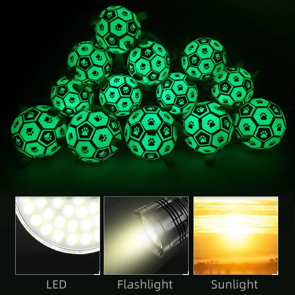 Dog Soccer Ball Toy with Tabs includes Free Pump Glow in the Dark or Standard in two sizes